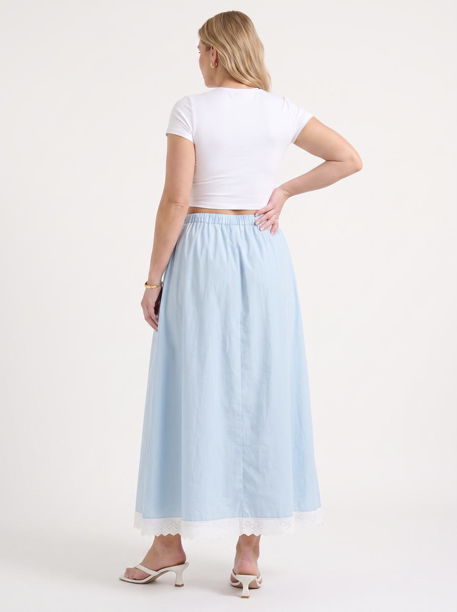 Anelie Lace Hem A Line Maxi Skirt