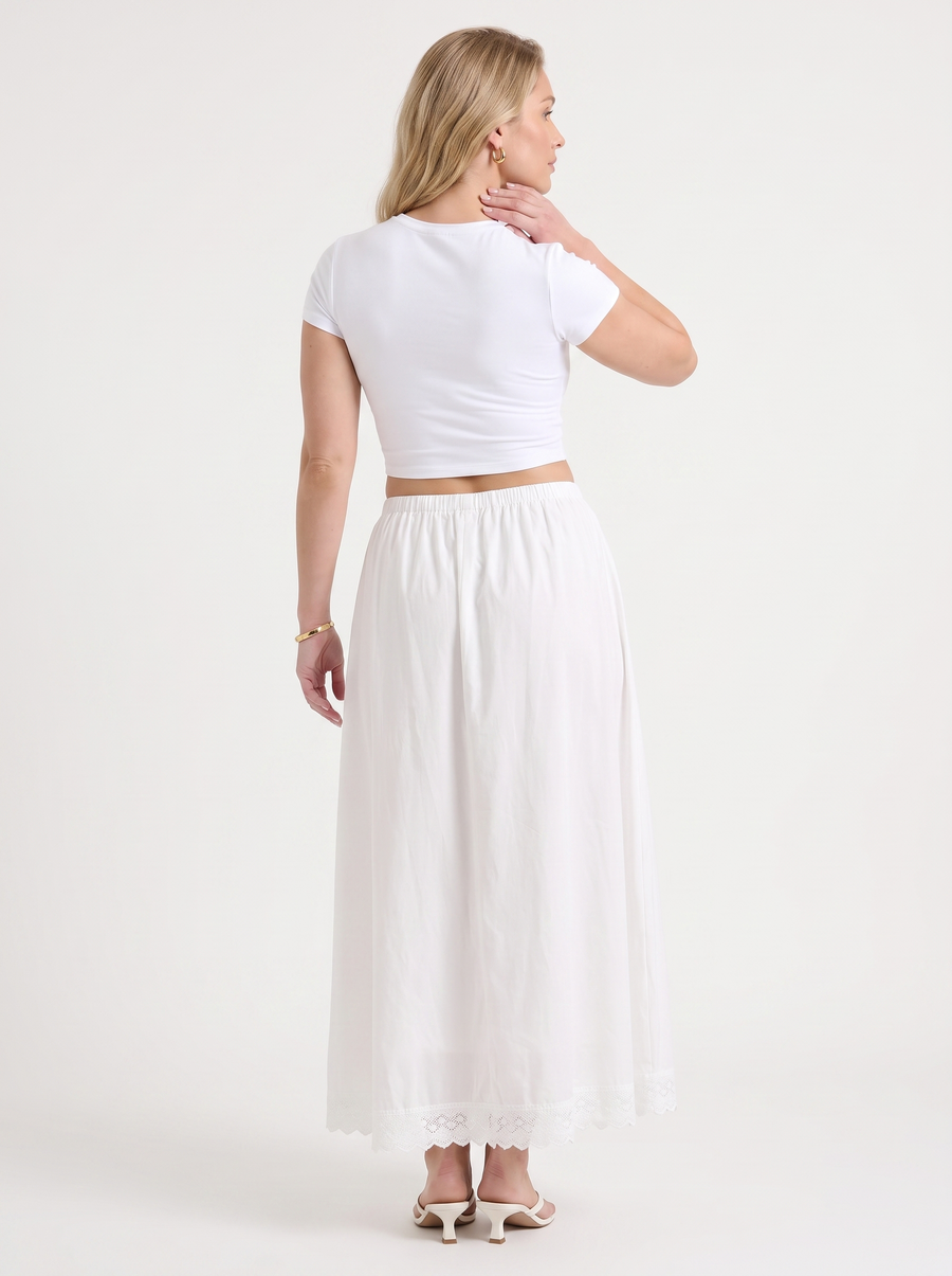 Anelie Lace Hem A Line Maxi Skirt