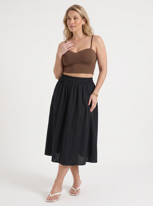 Priscilla A Line Flared Midi Skirt