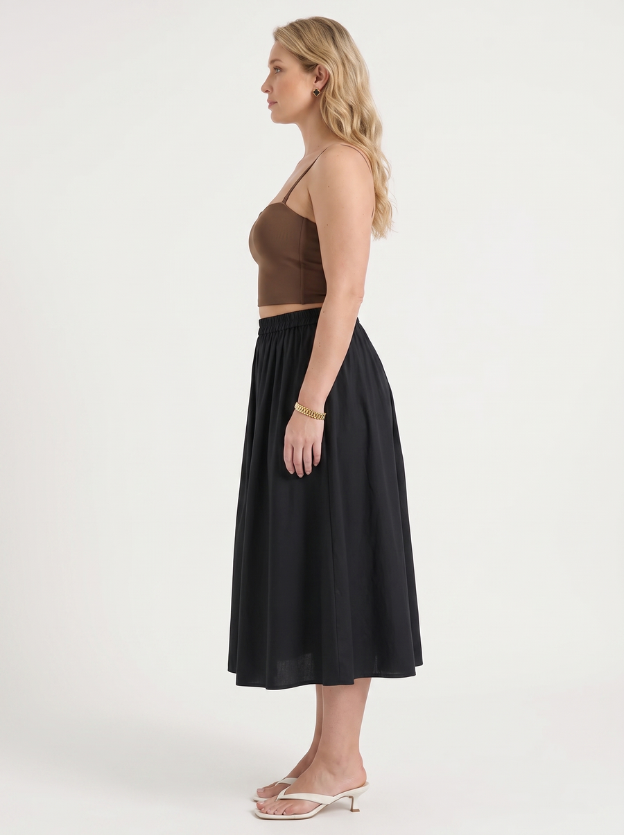 Priscilla A Line Flared Midi Skirt