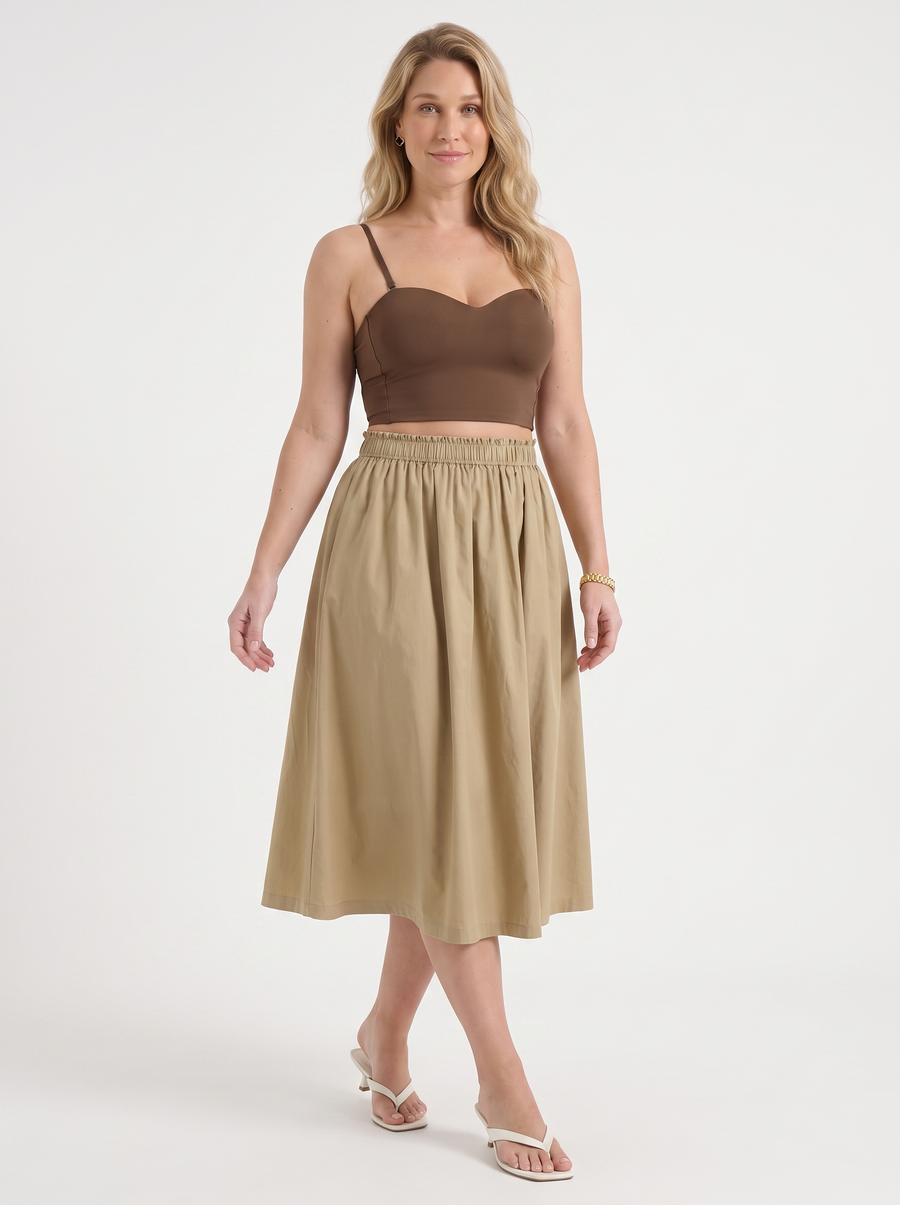 Priscilla A Line Flared Midi Skirt