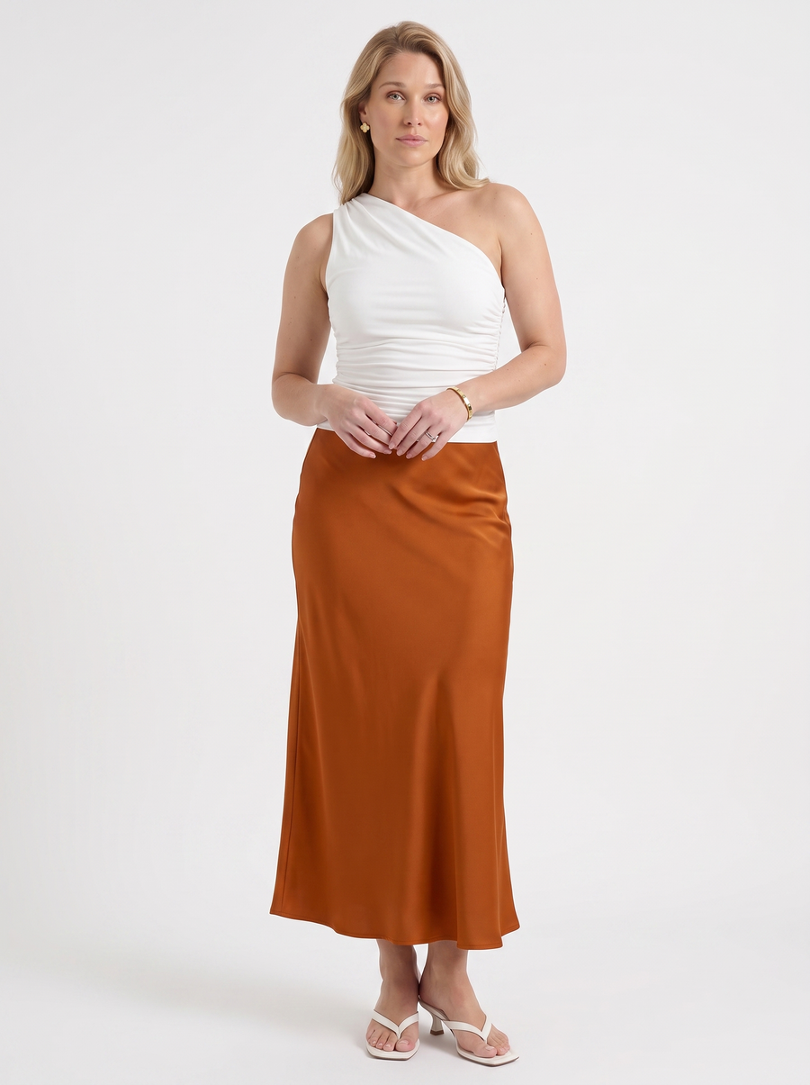 Jane Satin Bias Cut Maxi Skirt