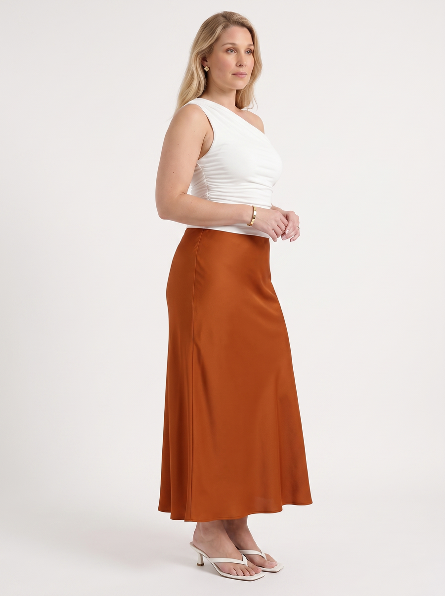 Jane Satin Bias Cut Maxi Skirt