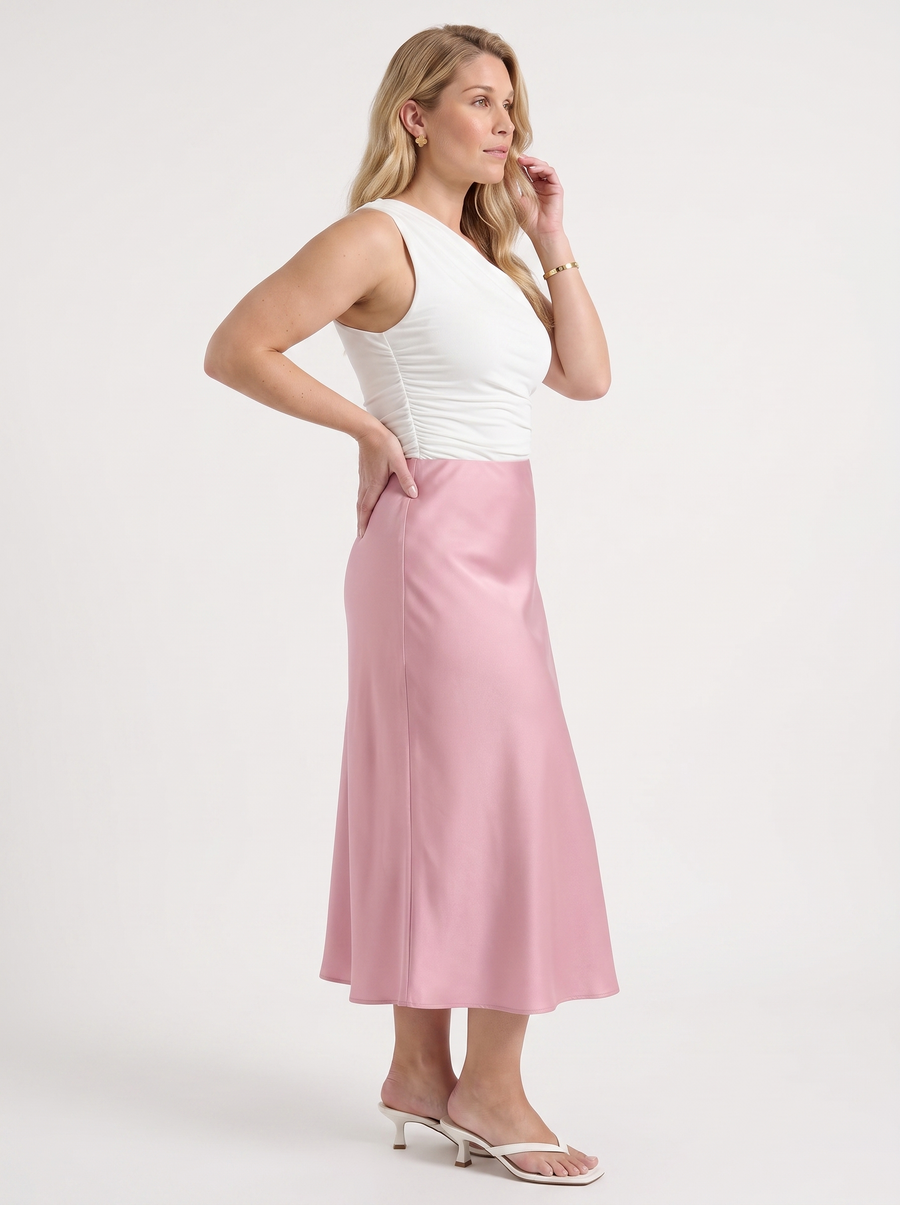 Jane Satin Bias Cut Maxi Skirt