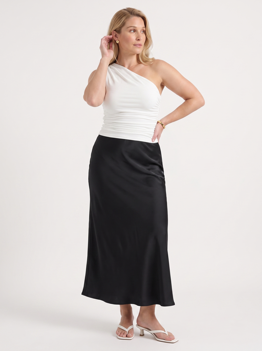 Jane Satin Bias Cut Maxi Skirt