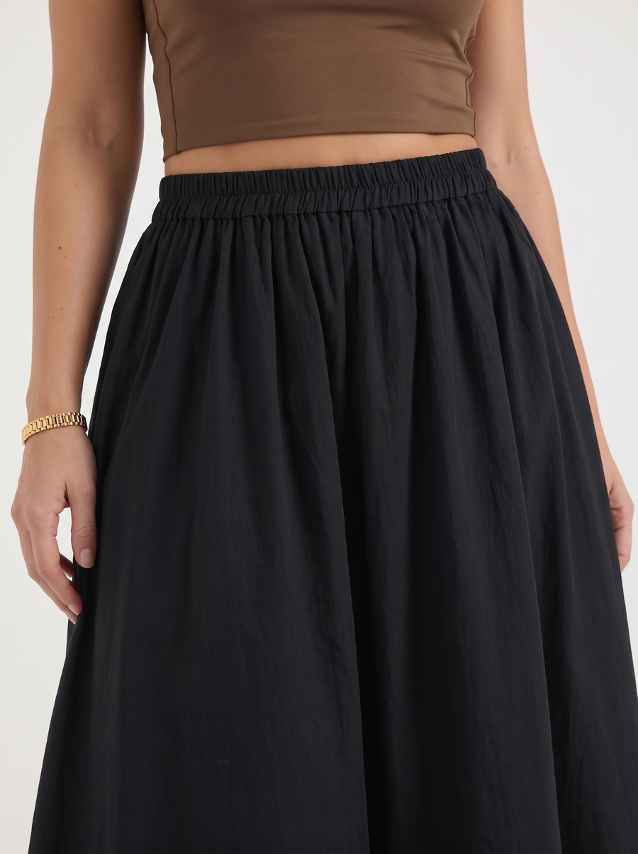 Priscilla A Line Flared Midi Skirt