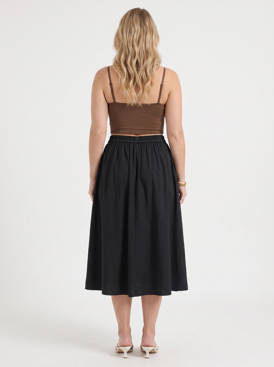 Priscilla A Line Flared Midi Skirt