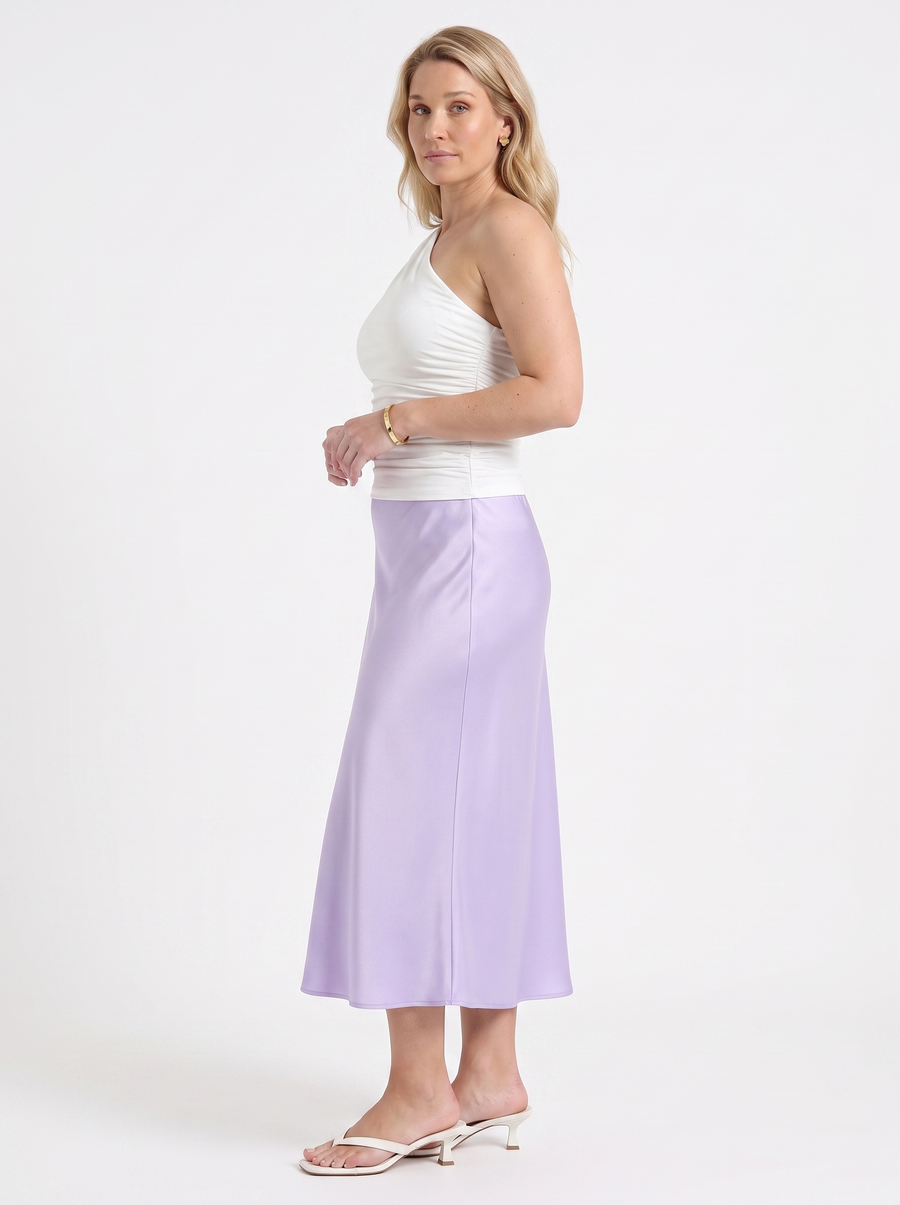 Jane Satin Bias Cut Maxi Skirt