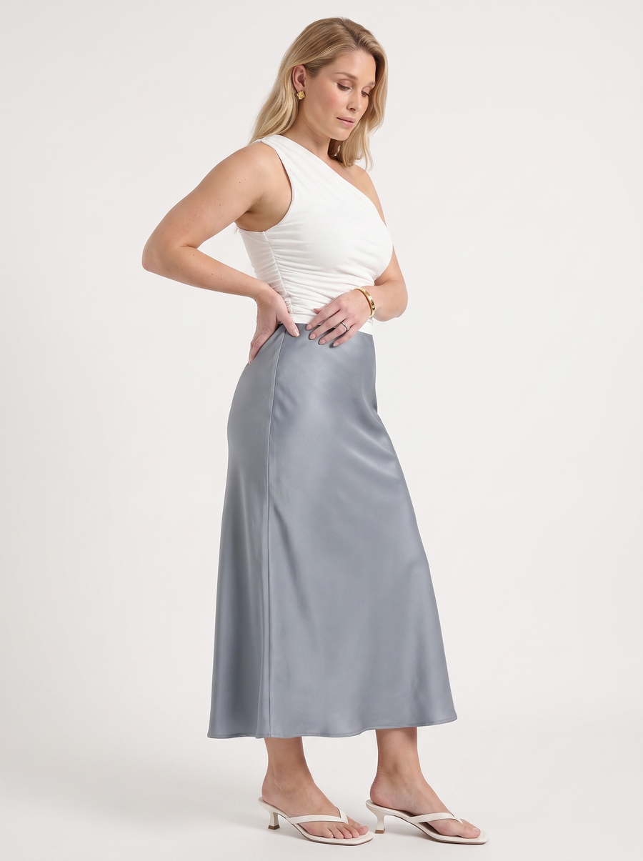 Jane Satin Bias Cut Maxi Skirt