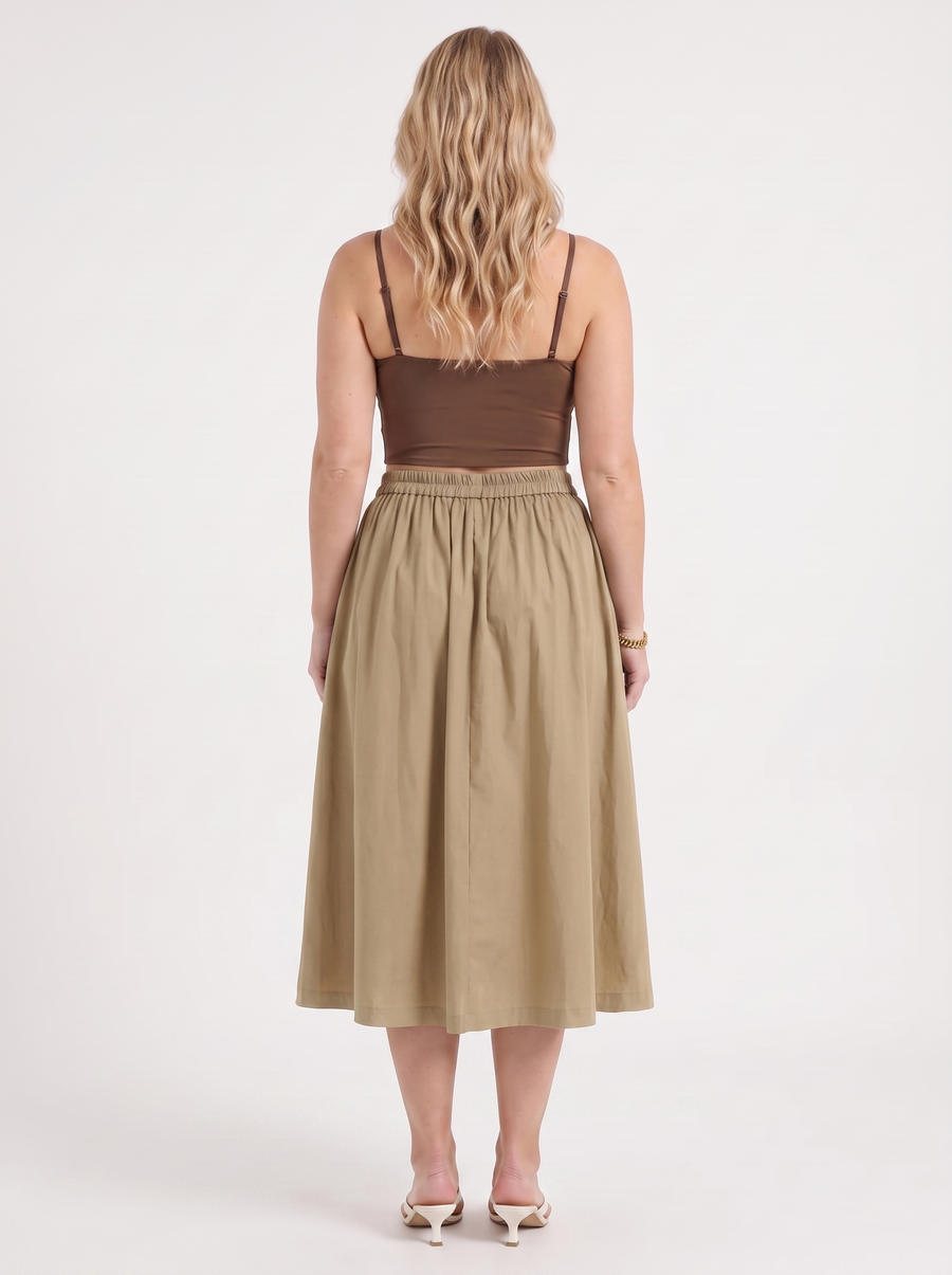 Priscilla A Line Flared Midi Skirt