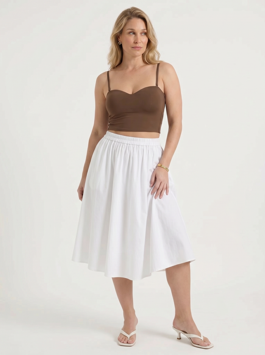 Priscilla A Line Flared Midi Skirt
