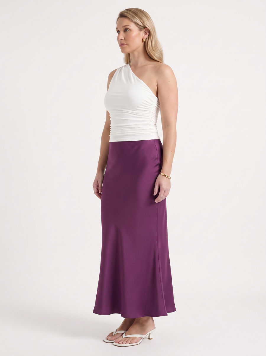 Jane Satin Bias Cut Maxi Skirt