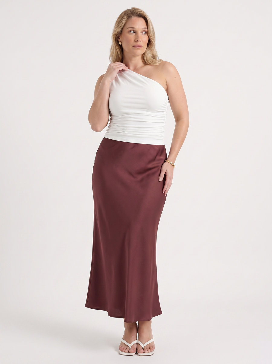 Jane Satin Bias Cut Maxi Skirt