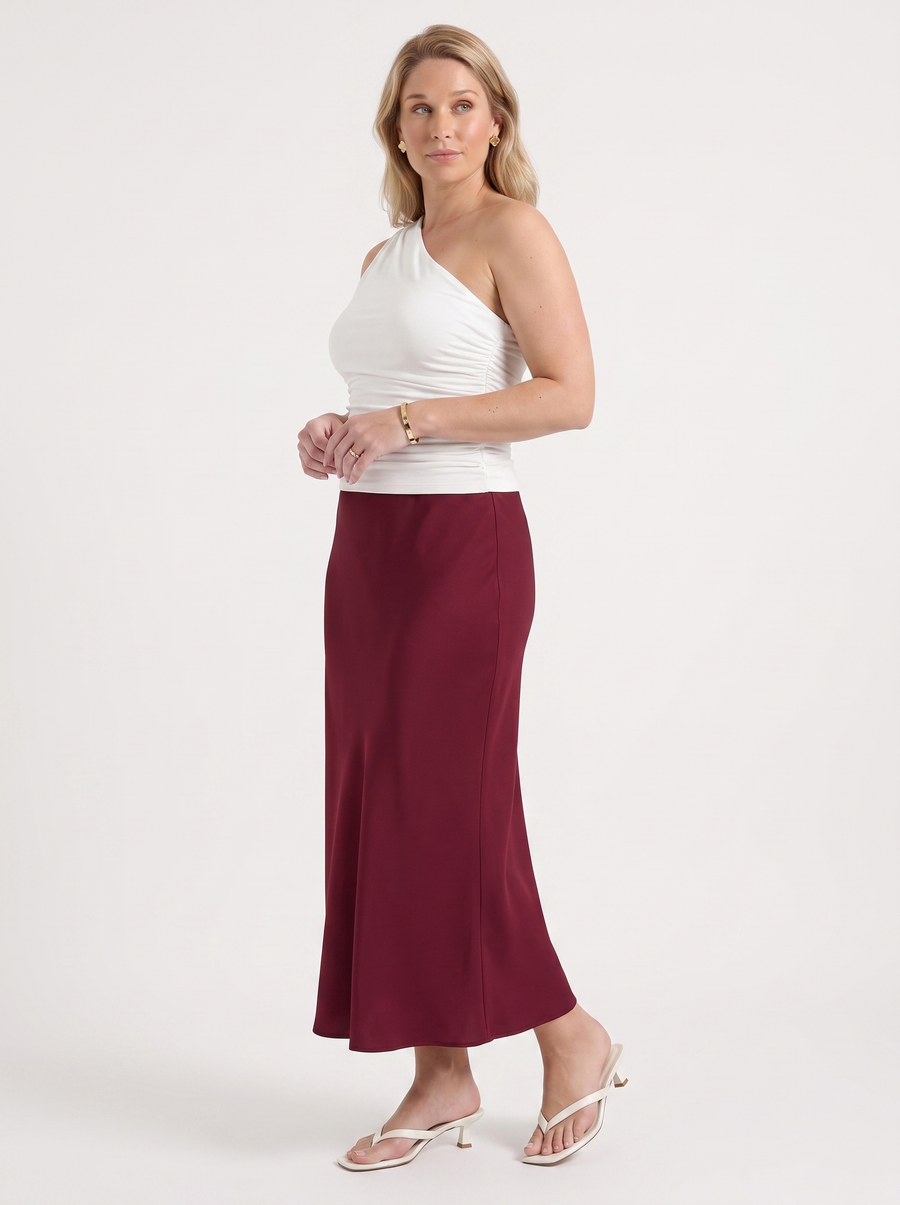 Jane Satin Bias Cut Maxi Skirt