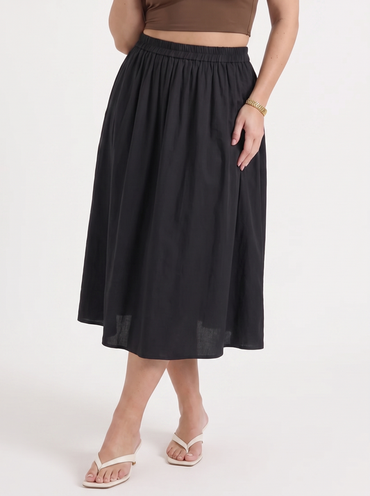 Priscilla A Line Flared Midi Skirt