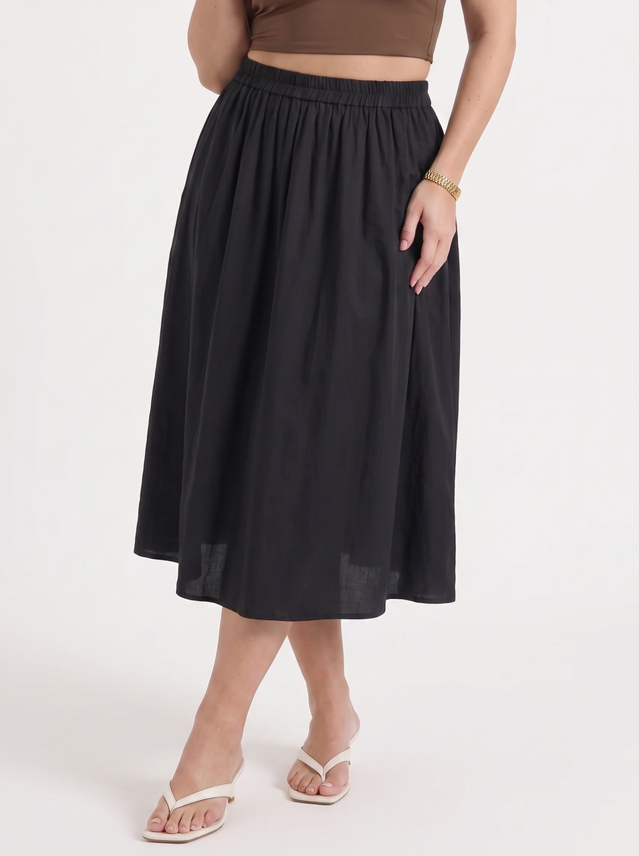 Priscilla A Line Flared Midi Skirt