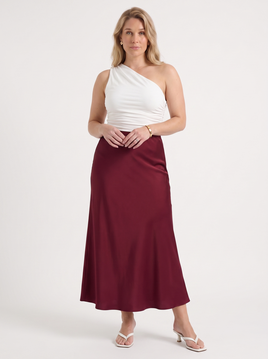 Jane Satin Bias Cut Maxi Skirt