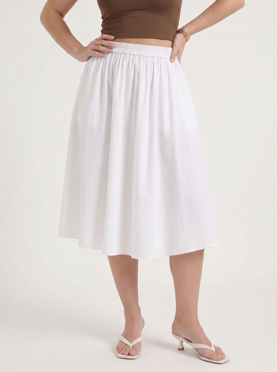 Priscilla A Line Flared Midi Skirt