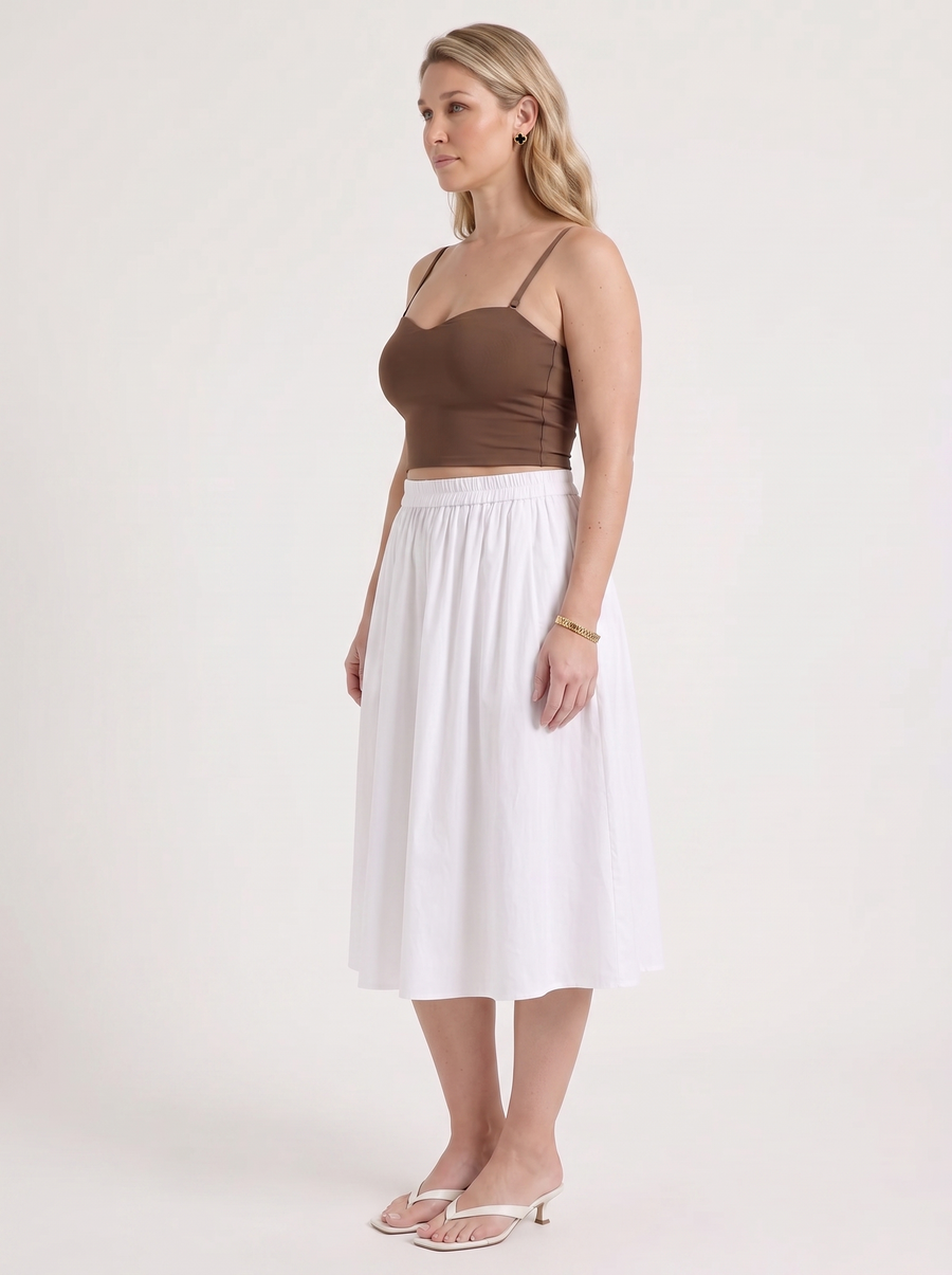 Priscilla A Line Flared Midi Skirt