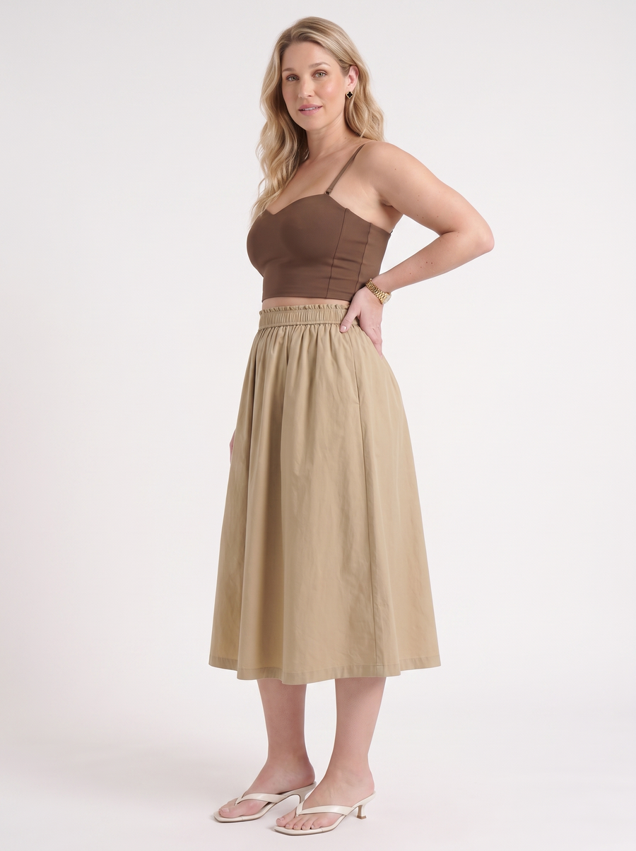 Priscilla A Line Flared Midi Skirt