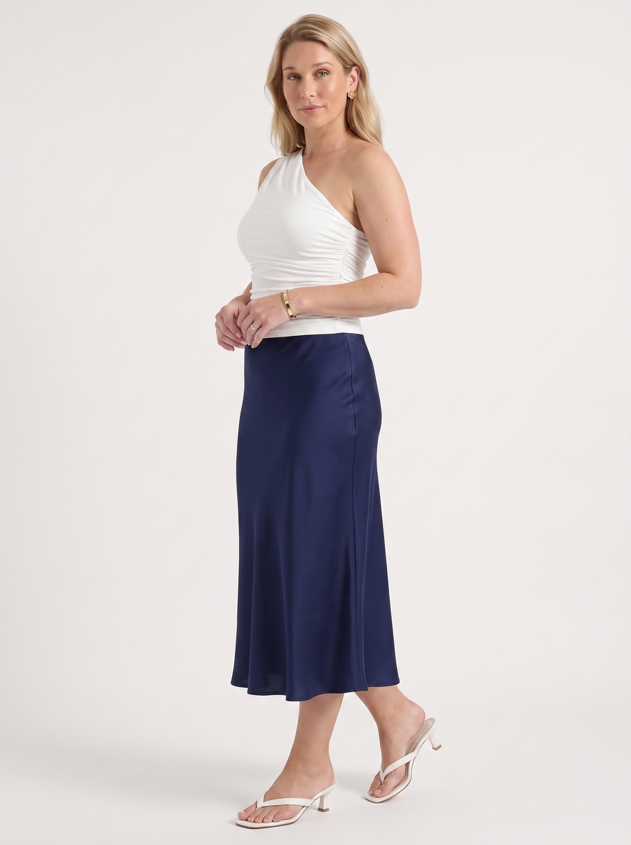 Jane Satin Bias Cut Maxi Skirt