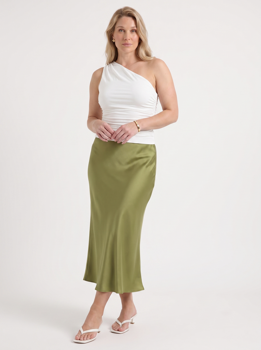 Jane Satin Bias Cut Maxi Skirt