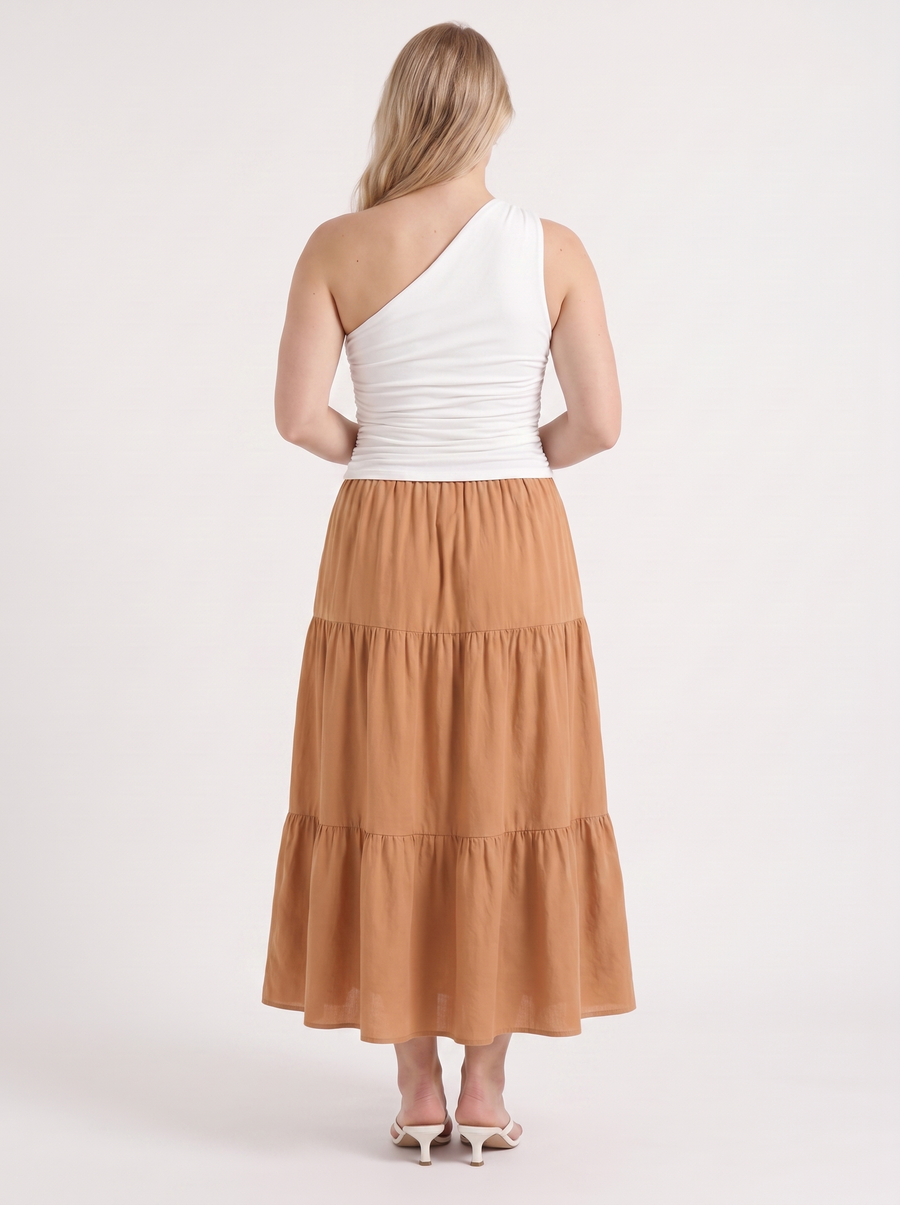 Agnes Tiered Maxi Skirt with Tie Waist