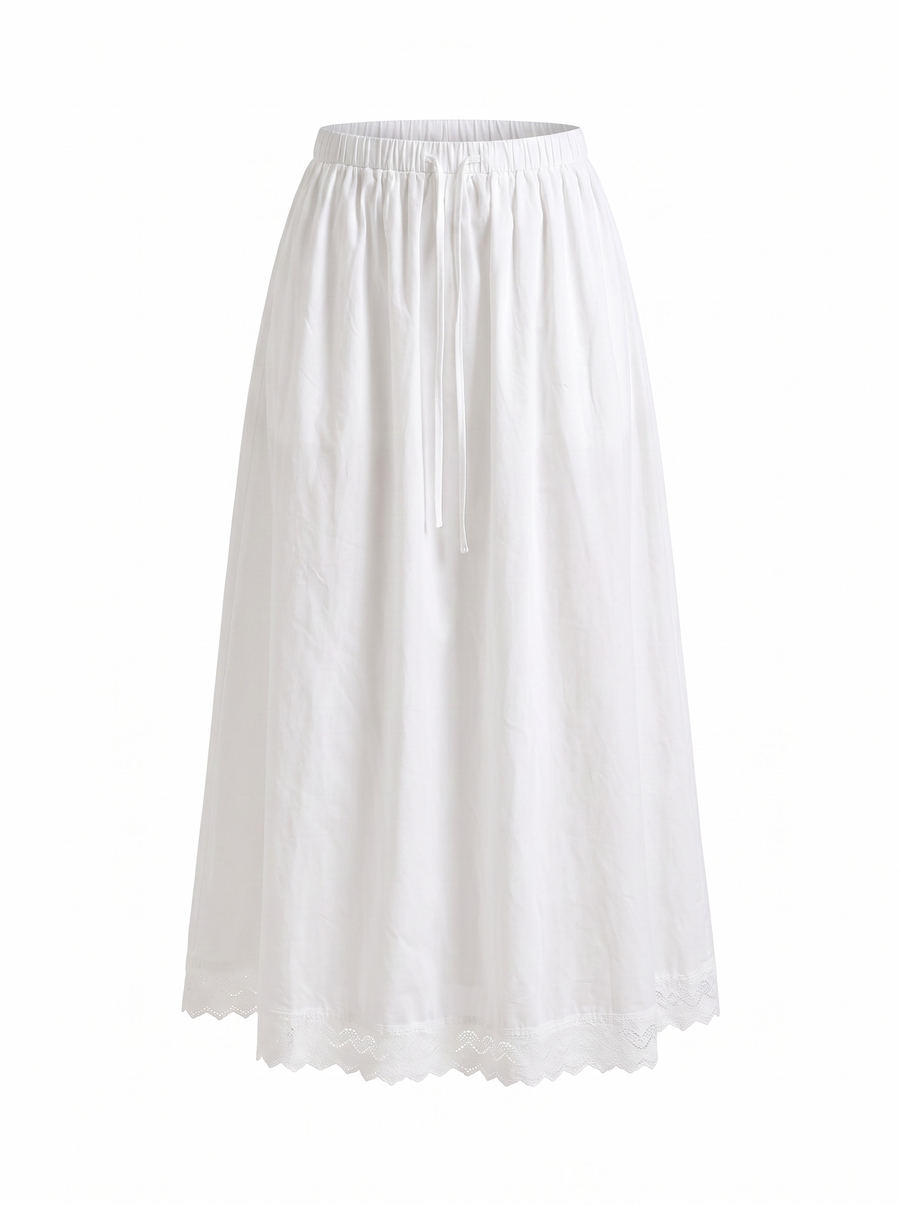 Anelie Lace Hem A Line Maxi Skirt