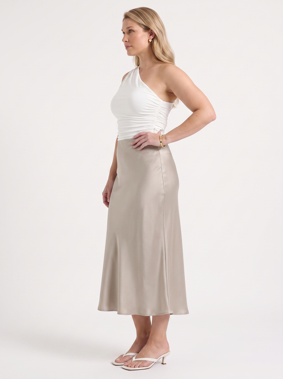 Jane Satin Bias Cut Maxi Skirt