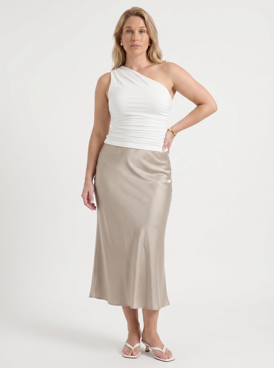 Jane Satin Bias Cut Maxi Skirt