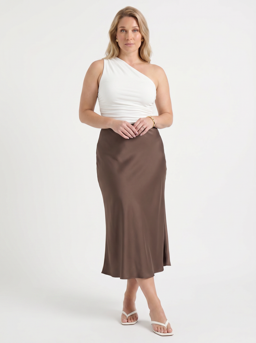 Jane Satin Bias Cut Maxi Skirt