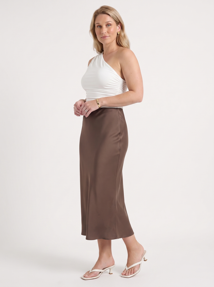 Jane Satin Bias Cut Maxi Skirt