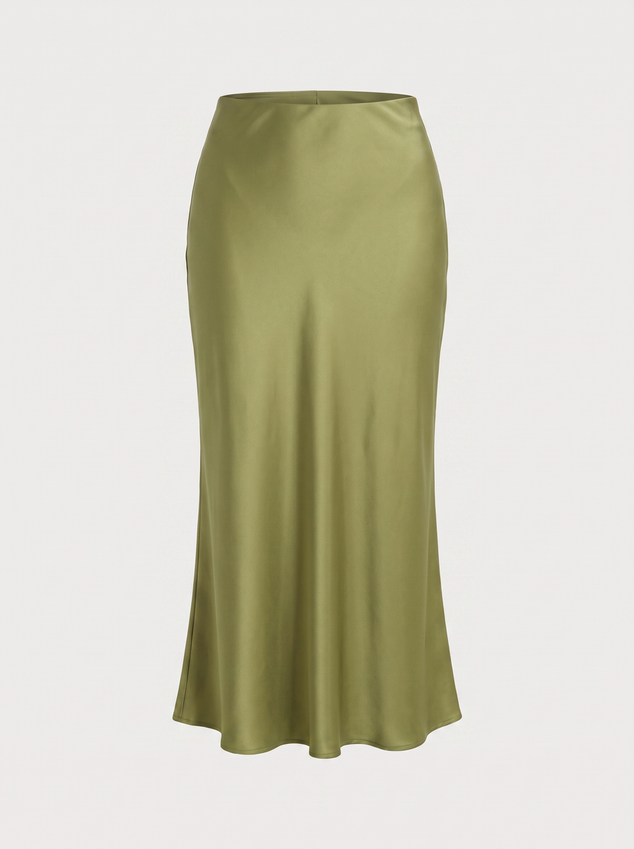 Jane Satin Bias Cut Maxi Skirt
