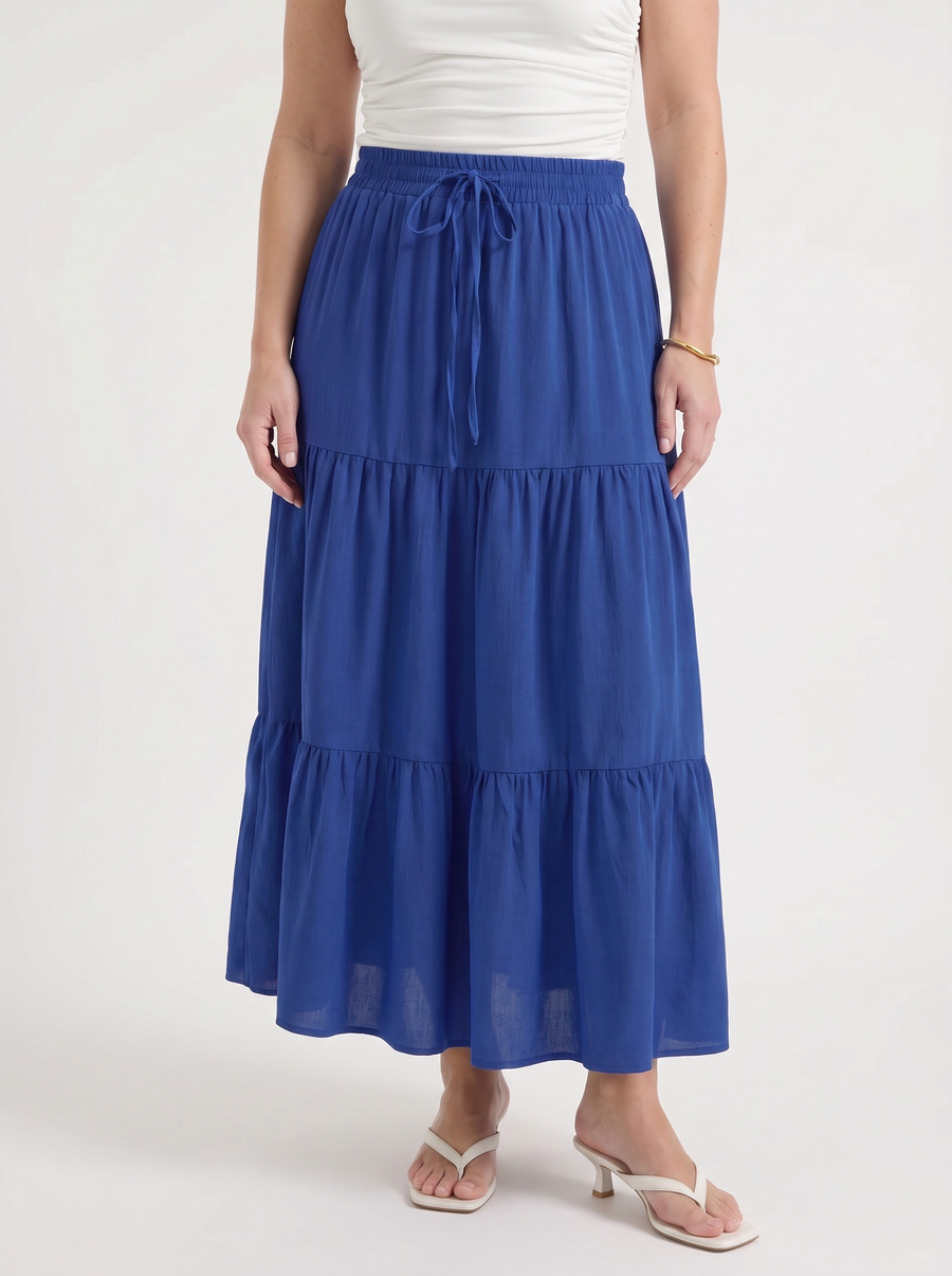 Agnes Tiered Maxi Skirt with Tie Waist