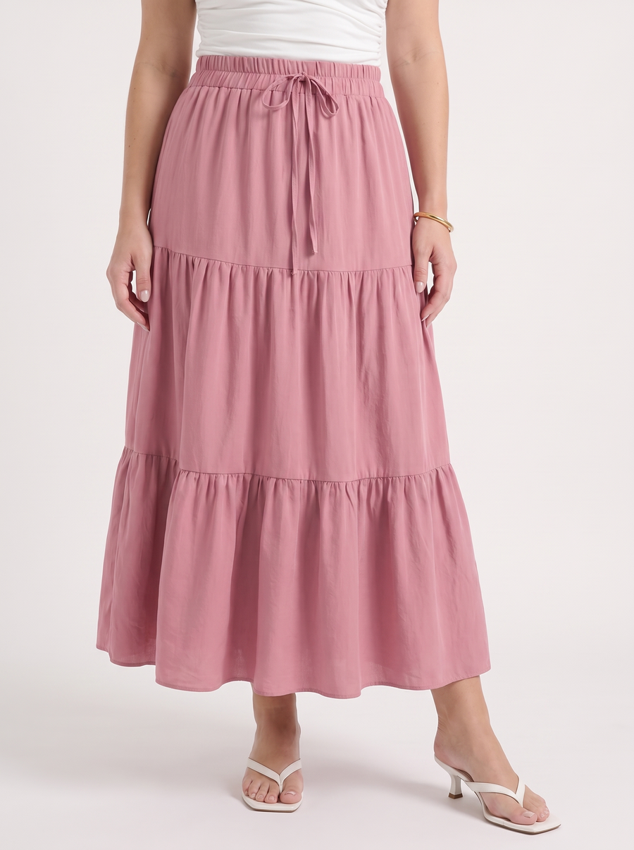 Agnes Tiered Maxi Skirt with Tie Waist
