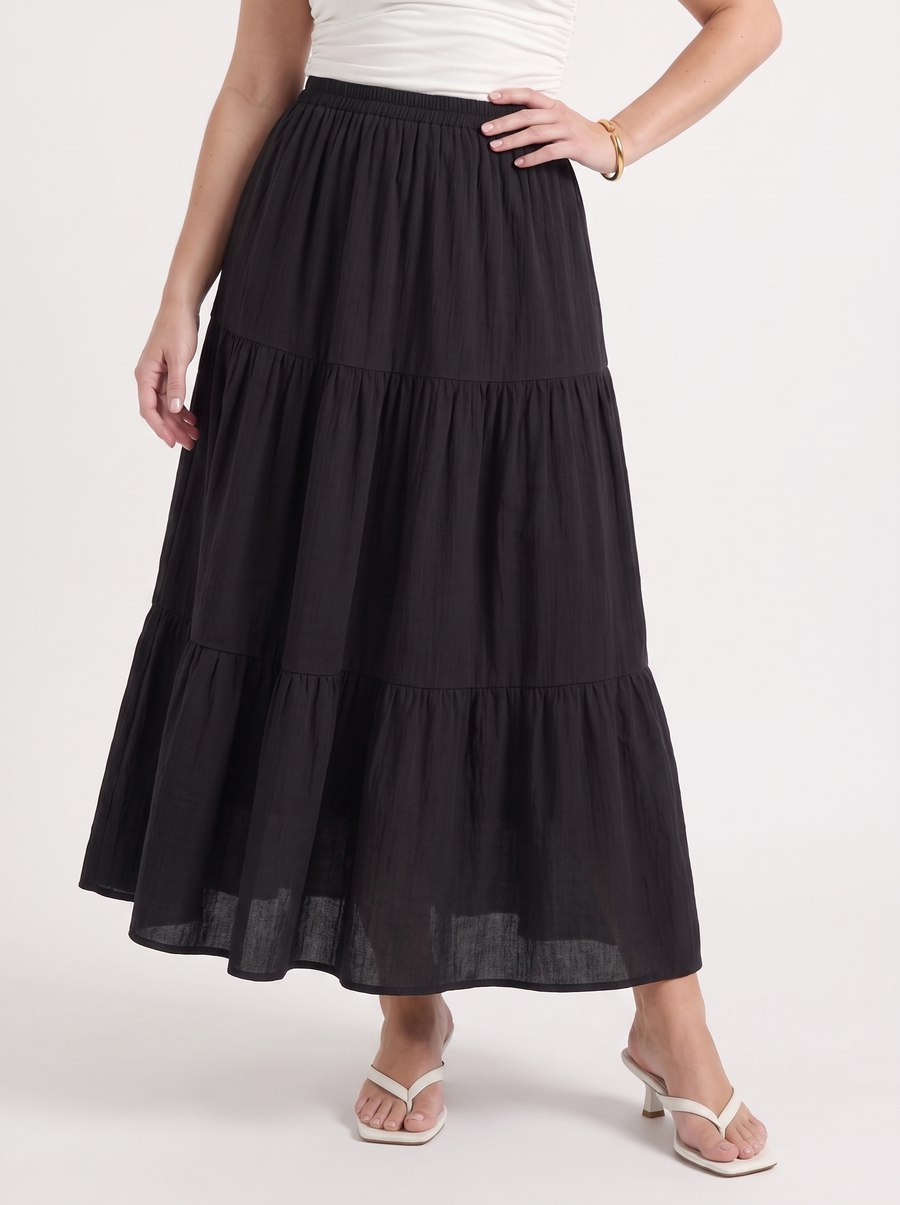 Agnes Tiered Maxi Skirt with Tie Waist