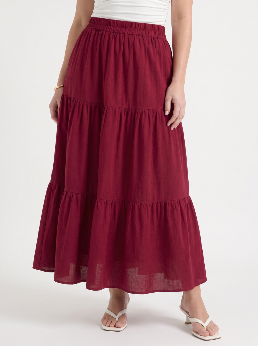 Agnes Tiered Maxi Skirt with Tie Waist