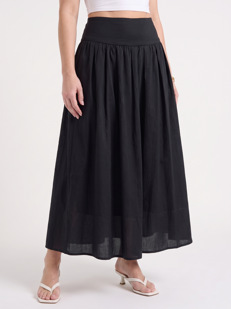 Marcia High Waisted Gathered Maxi Skirt