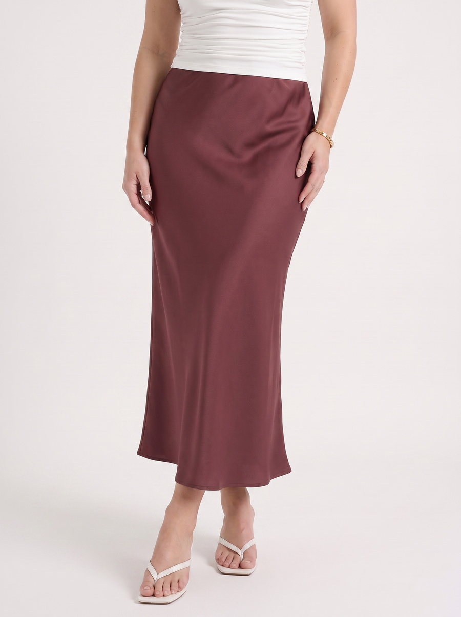 Jane Satin Bias Cut Maxi Skirt