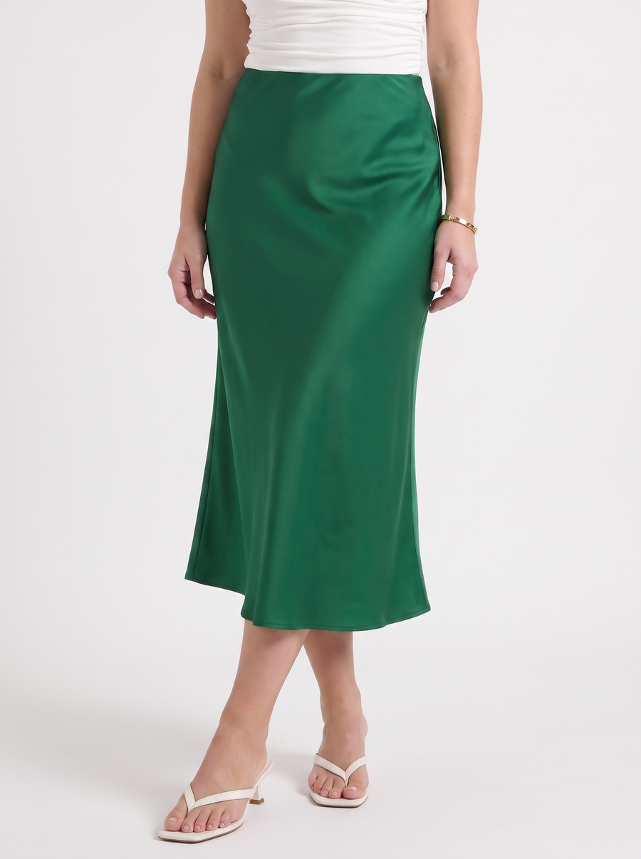 Jane Satin Bias Cut Maxi Skirt