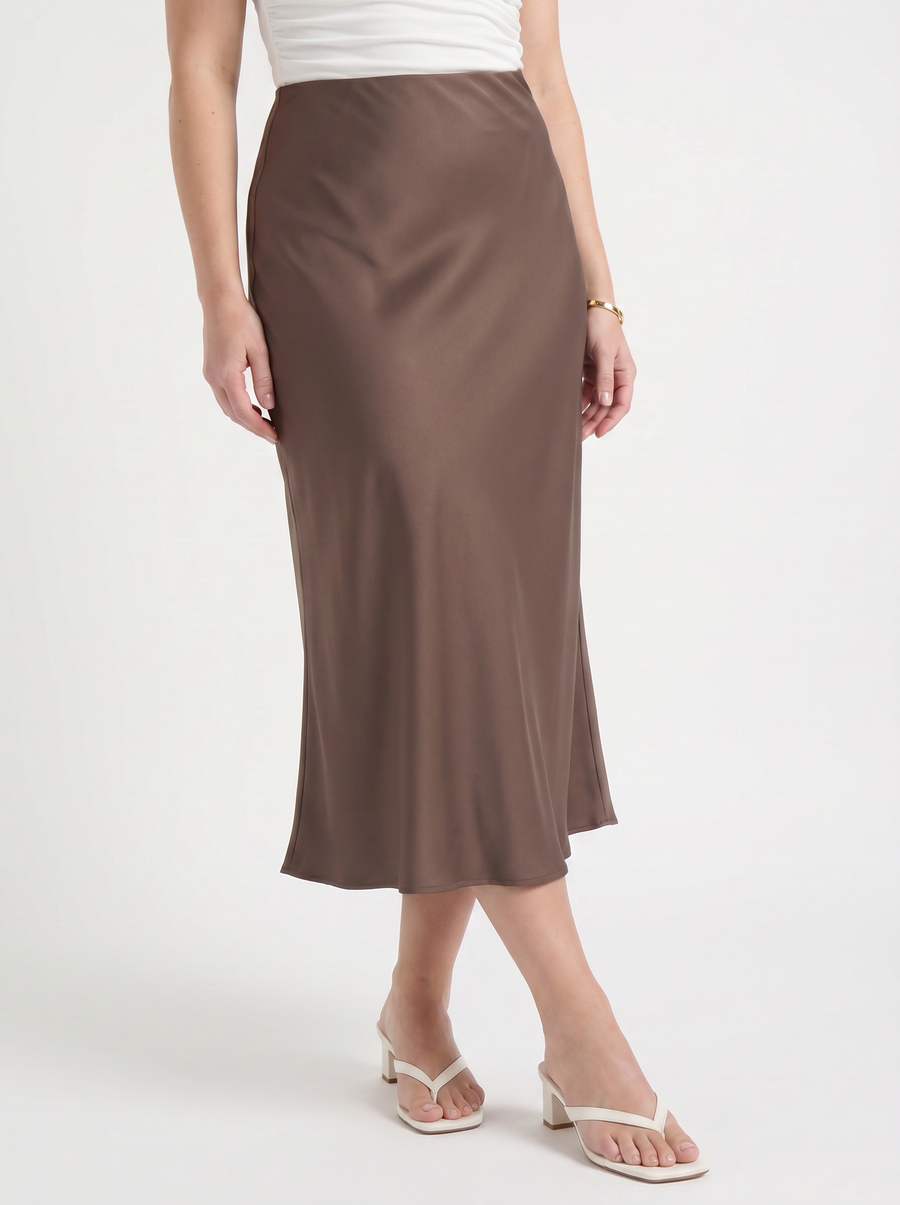 Jane Satin Bias Cut Maxi Skirt