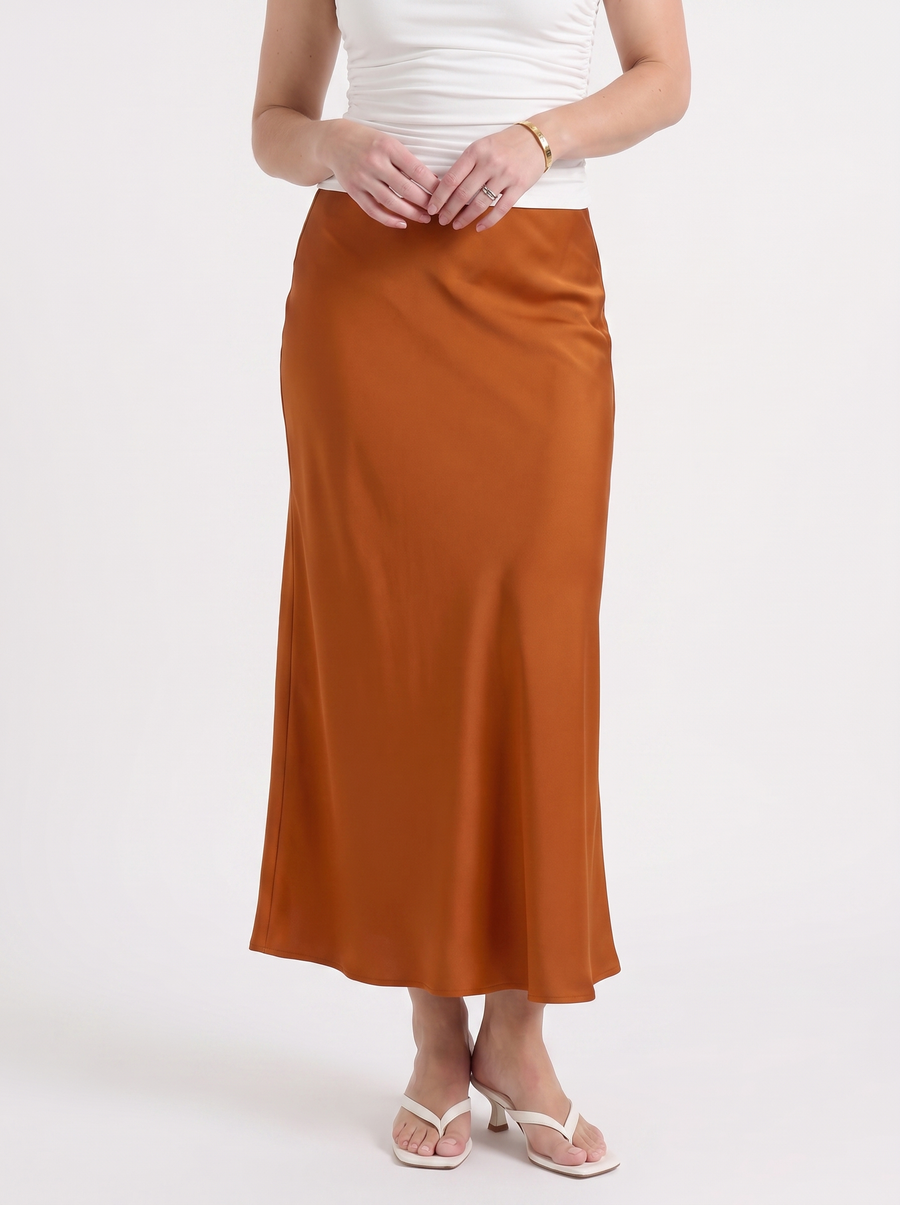 Jane Satin Bias Cut Maxi Skirt