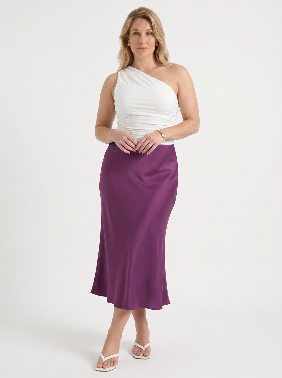 Jane Satin Bias Cut Maxi Skirt