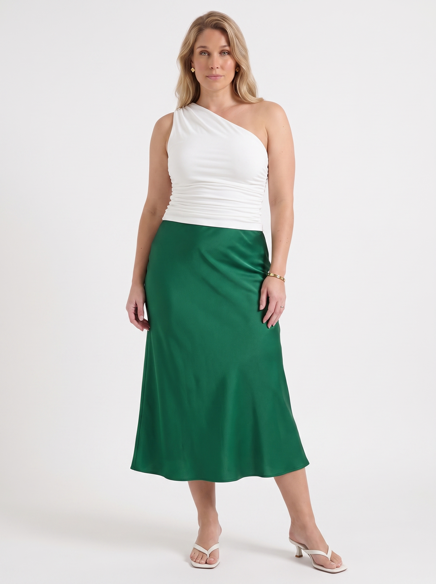 Jane Satin Bias Cut Maxi Skirt