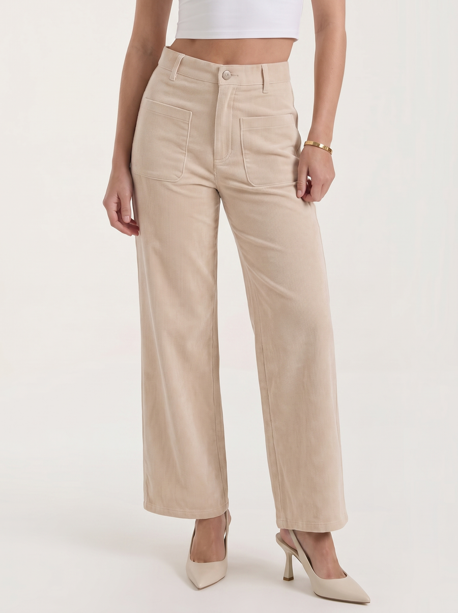 Allison High Waisted Wide Leg Corduroy Pants