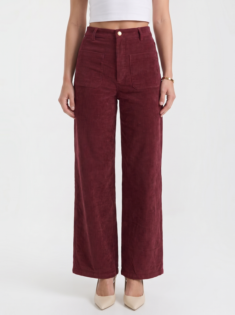 Allison High Waisted Wide Leg Corduroy Pants