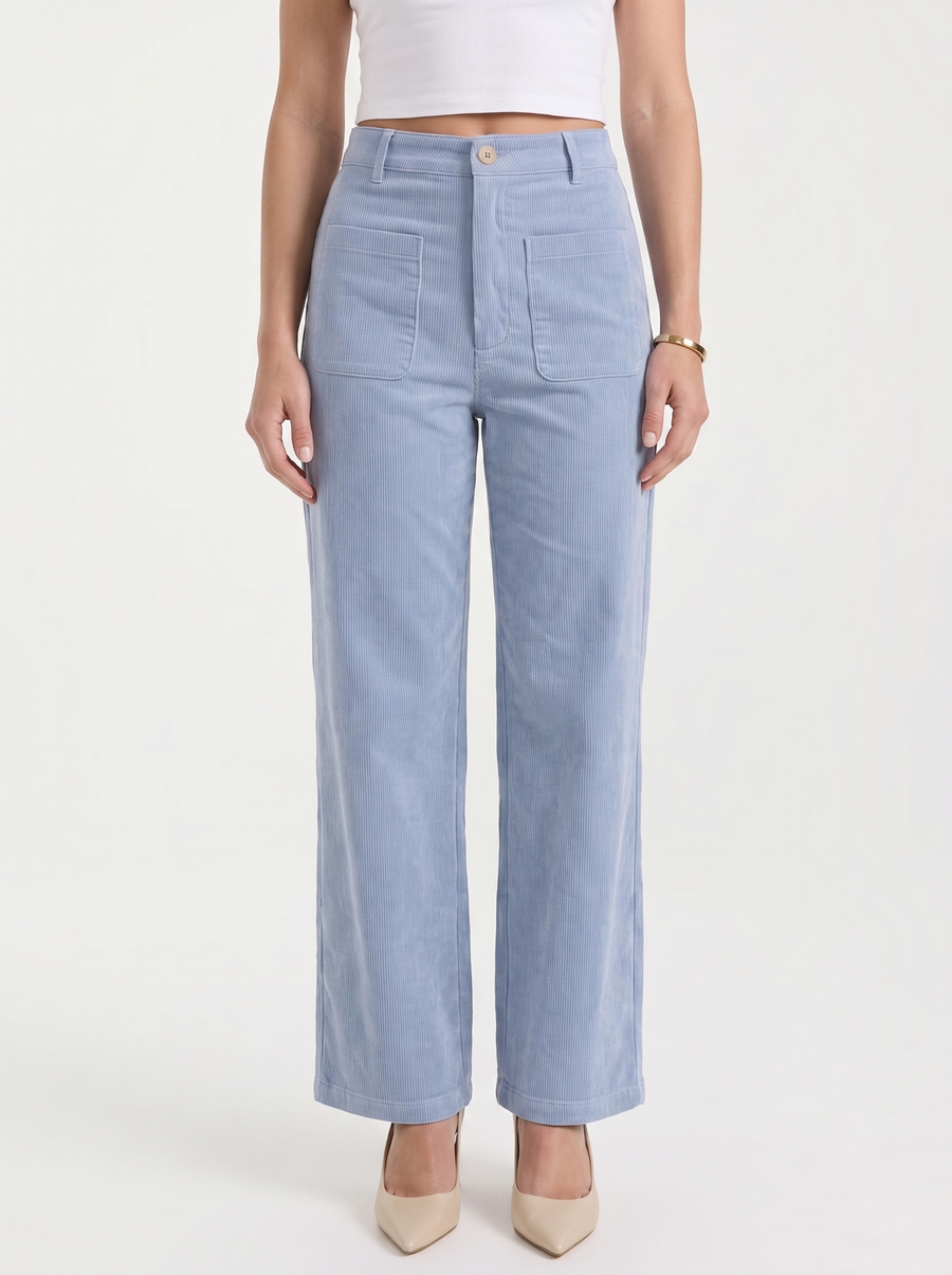 Allison High Waisted Wide Leg Corduroy Pants