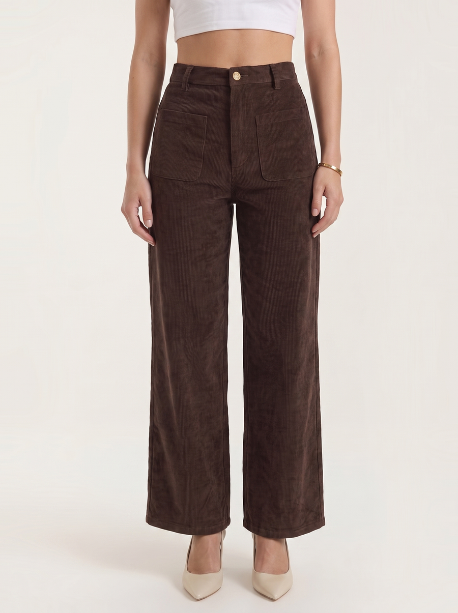 Allison High Waisted Wide Leg Corduroy Pants