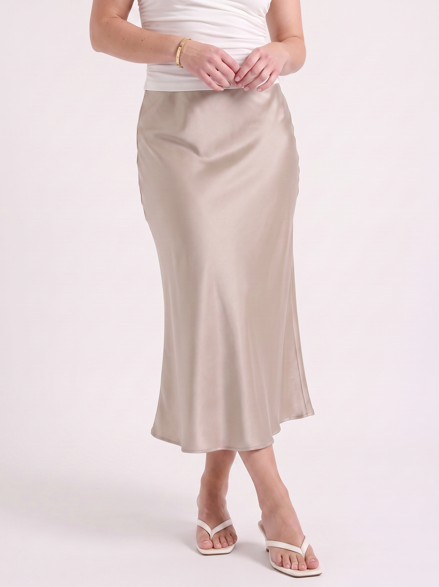 Jane Satin Bias Cut Maxi Skirt
