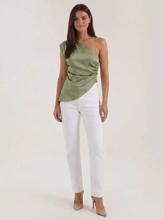 Selene One Shoulder Asymmetric Hem Top